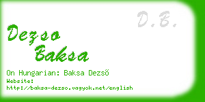 dezso baksa business card