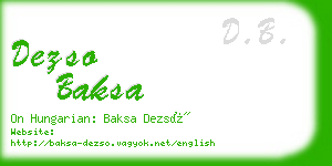 dezso baksa business card